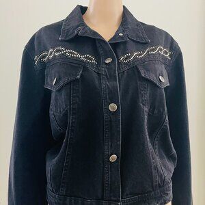 Bianca Maria Caselli Vintage Denim Jacket Black - Size Large